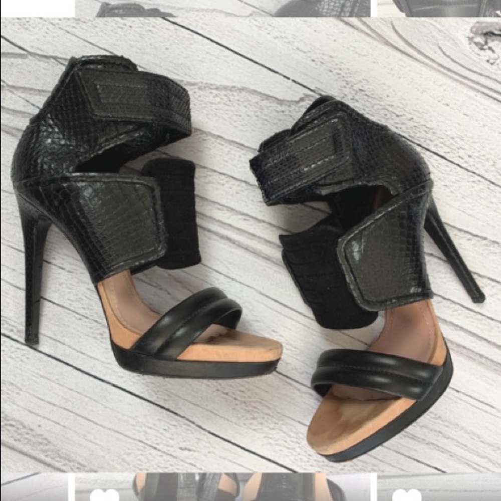 BARBARA BUI Python Platform Biker Heel - Picture 2 of 8